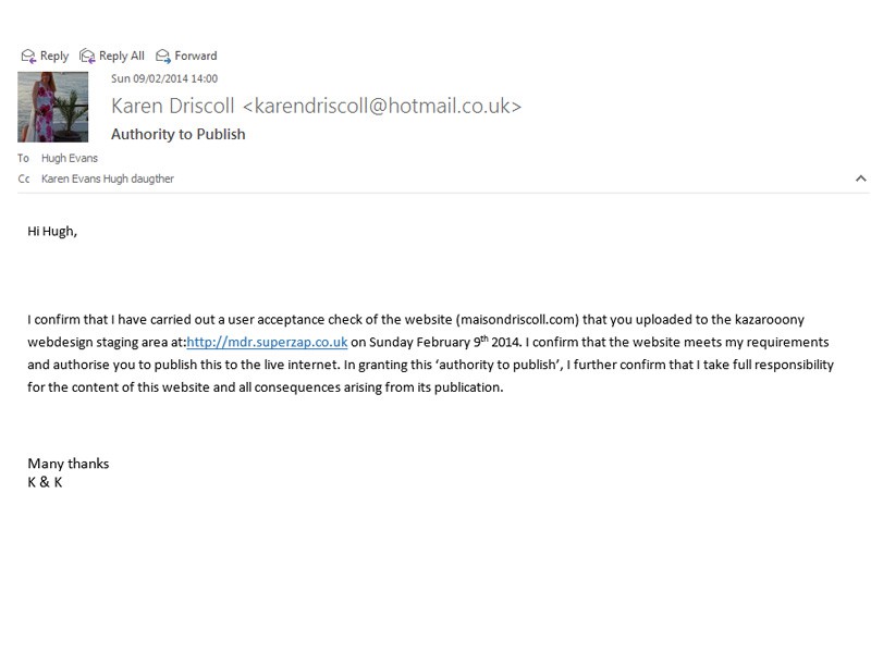 Authority to publish ...