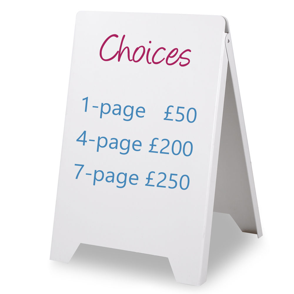 Packages prices on clipboard